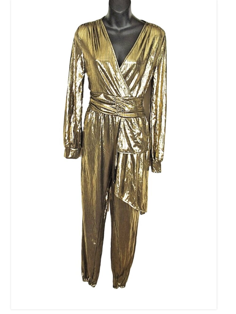 Dior Luxe Boutique Gold lame look jumpsuit medium